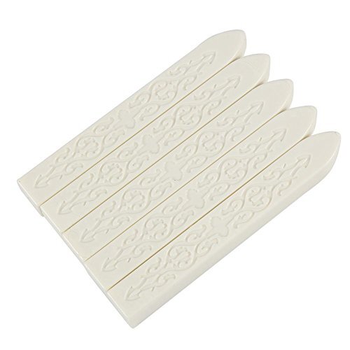 5 Pcs Wax Seal Sticks Kit for Postage Letter Melting Sticks for DIY Manuscript Craft Envelope Vintage Wax Seal Stamp(White)